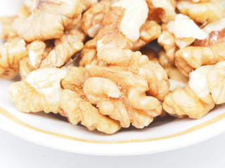 walnuts on a white background