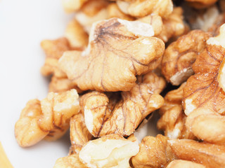 walnuts on a white background
