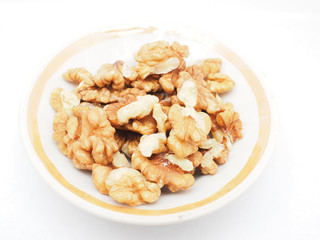 walnuts on a white background