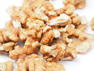 walnuts on a white background