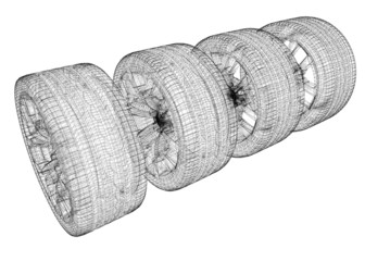 Set of car wheels