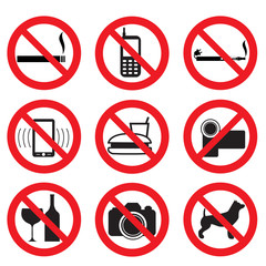 zakaz fotografowania, filmowania, palenia - obrazy, fototapety, plakaty
