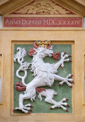 Coat of arms on the Arsenal historic center of Graz,, Austria