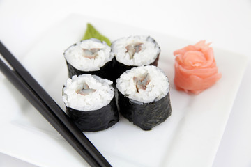 Hosomaki, sardinella. Traditional japanese sushi rolls