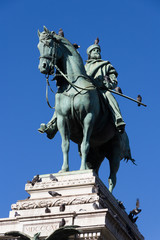 Fototapeta na wymiar Milan - Equestrian statue of Giuseppe Garibaldi
