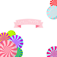 Lollipop background. Vector illustration.