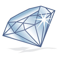 Shiny diamond, vector illustration