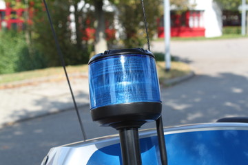 Blaulicht an Polizeimotorrad Polizei  110