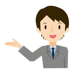 紹介をするビジネスマン