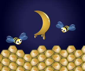 bee and moon - 78706177