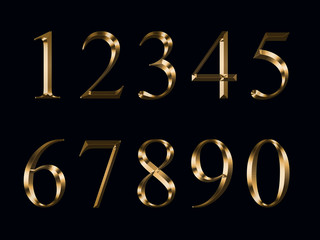 gold figures, isolated on a black background