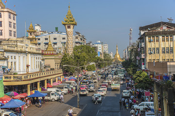 Yangon city - obrazy, fototapety, plakaty