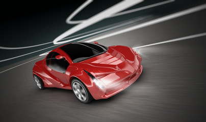 red car speeding © adimas