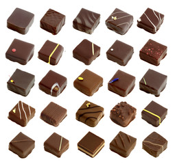 selection of milk, dark and stuffed chocolate