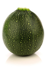 fresh Round Zucchini on a white background
