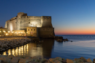 Castel dell'Ovo in Naples. - obrazy, fototapety, plakaty