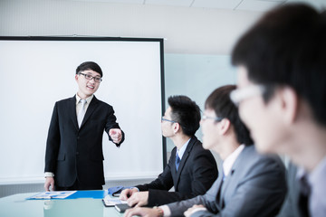 Successful business meeting with a group of people at the office