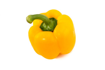 Fresh yellow pepper isolated on white background