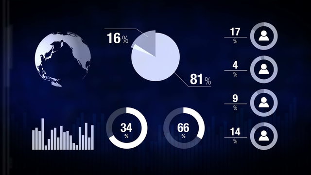Infographics Charts as Technology or Science Background