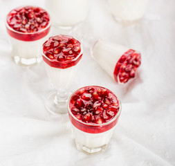 pannacotta  with pomegranate jelly