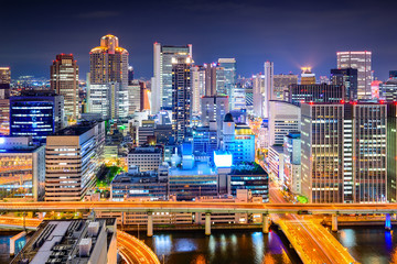 Fototapeta na wymiar Osaka, Japan Cityscape