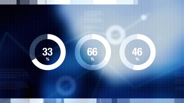 Percentage Pie Charts as Technology  Science background