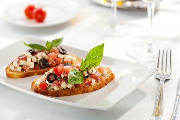 Tomatoes and Cheese Bruschetta