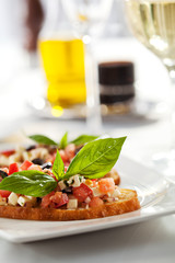 Tomatoes and Cheese Bruschetta