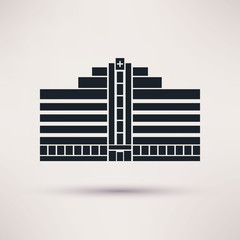 City hospital building in flat style vector.