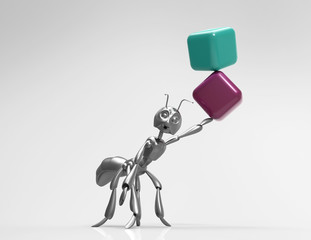 Blank 3d Cubes with ant