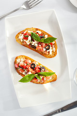 Tomatoes and Cheese Bruschetta