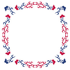 Round flower color  frame silhouette