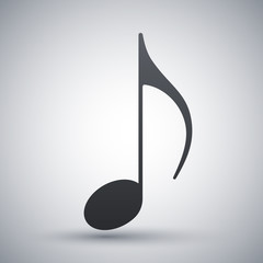 Music note icon, vector