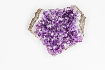 Top View of Isolated Violet Amethyst