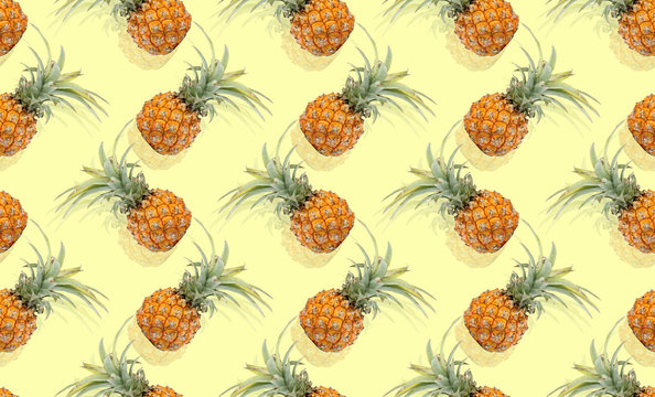 Tropical background with pineapples