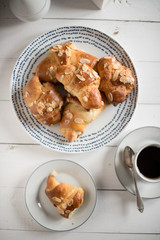 Danish croissants stuffed with marzipan