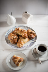 Danish croissants stuffed with marzipan