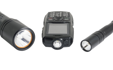 led flashlights on white