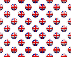 Pattern of Union Jack buttons