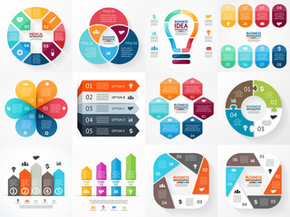 Vector infographics set. Collection of templates for cycle