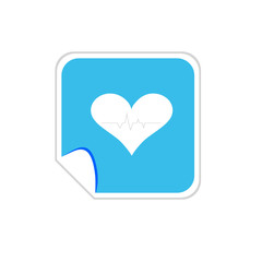 heartbeat blue icon vector