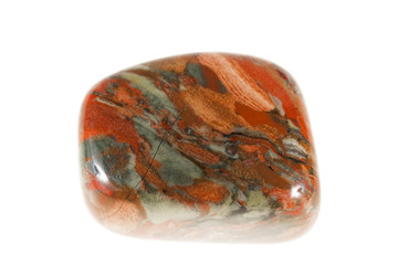 Jasper, beautiful gemstone isolated on white background