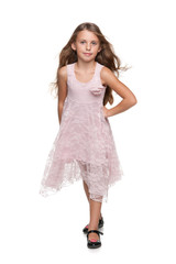 Adorable young girl walks