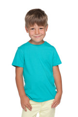 Cute little boy in a blue shirt - 78715111