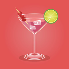 Alcoholic cocktail. Vector illustration