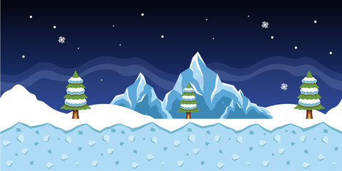 Vector winter game background