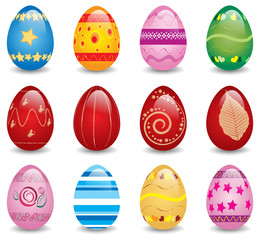 Colorful easter eggs set