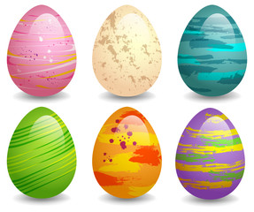 Colorful easter eggs set