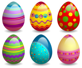 Colorful easter eggs set