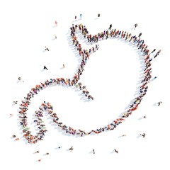 People in the form of internal organs,  stomach.